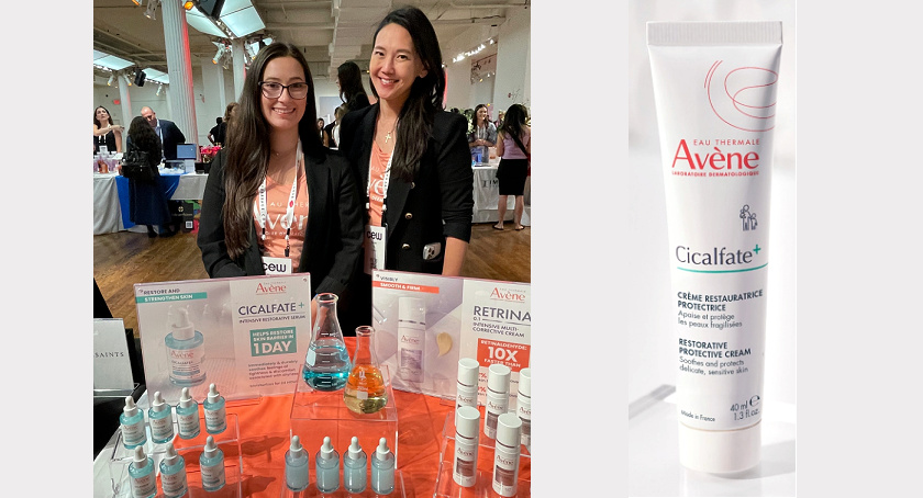 Avène's team at the 2025 CEW Beauty Expo—& Cicalfate+ Restorative Protective Cream, in the running for an Iconic Beauty Award.